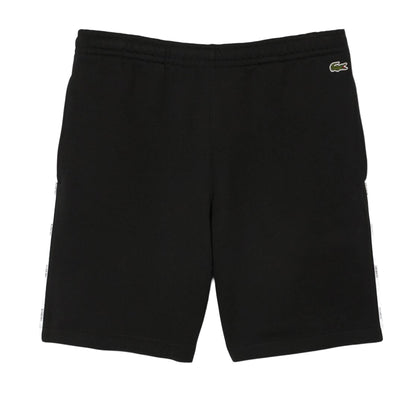 Men's Lacoste Logo Trim Cotton Fleece Shorts - Black