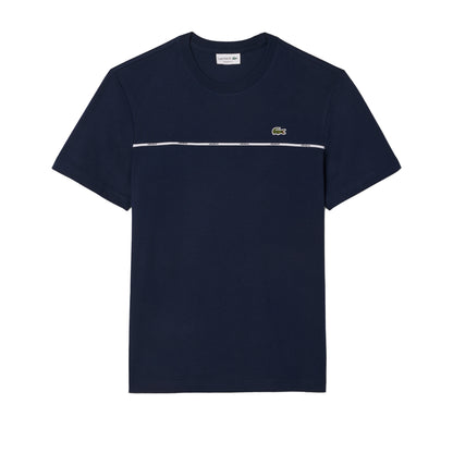 Men's Lacoste Logo Trim Cotton Jersey T-Shirt - Navy Blue