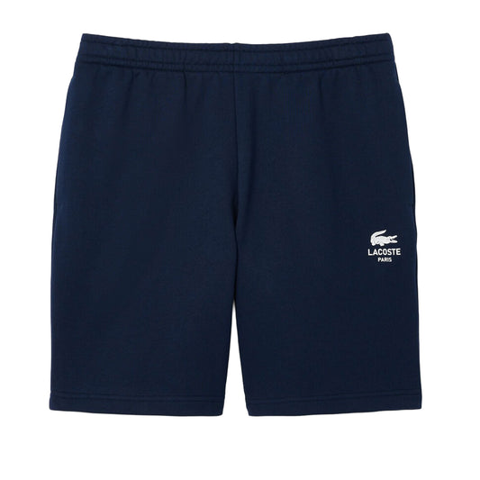Men's Lacoste Printed Cotton Fleece Shorts - Navy Blue