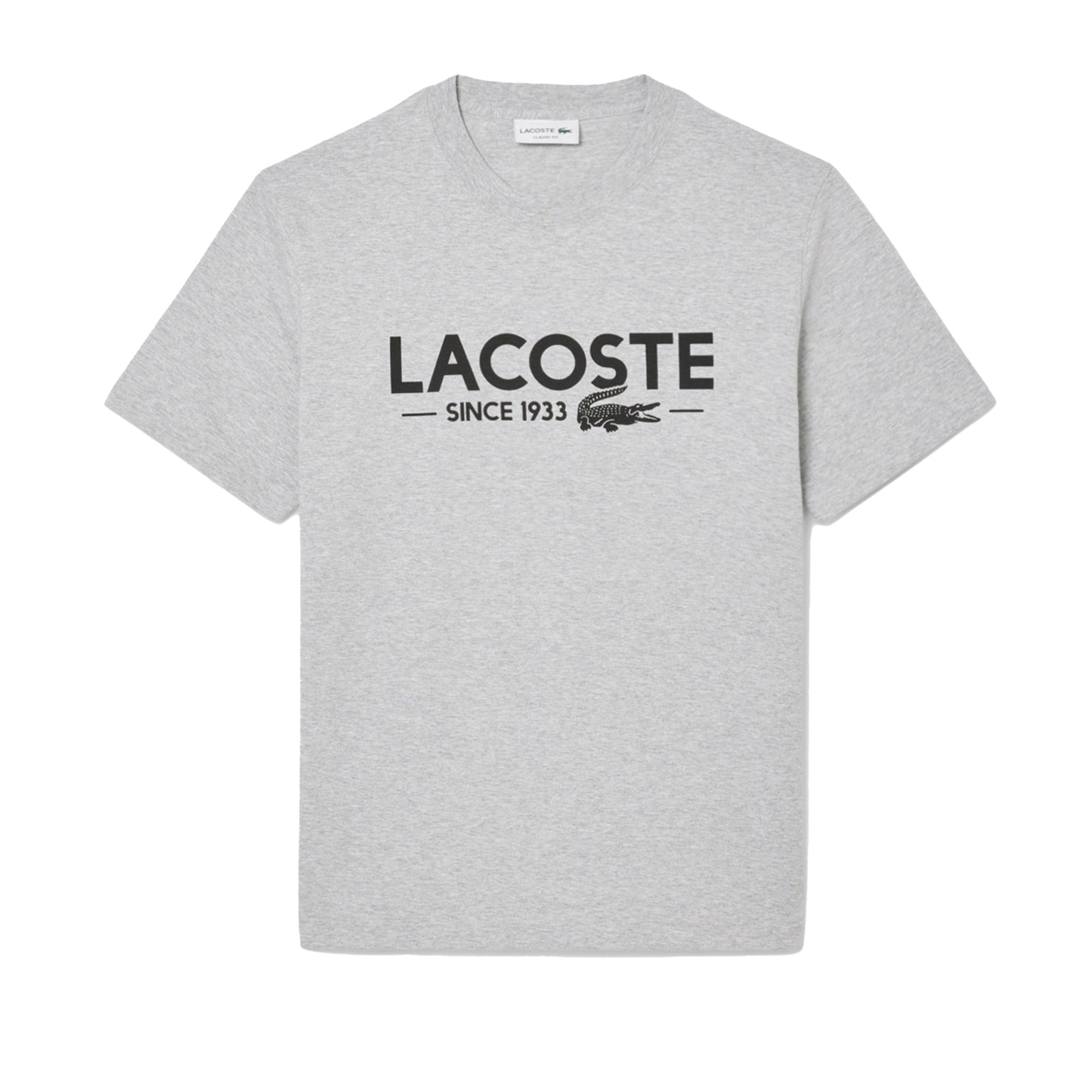 Men's Lacoste Printed Cotton T-Shirt - Grey Chine