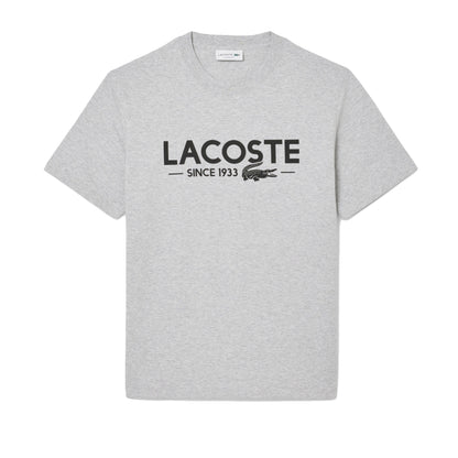 Men's Lacoste Printed Cotton T-Shirt - Grey Chine