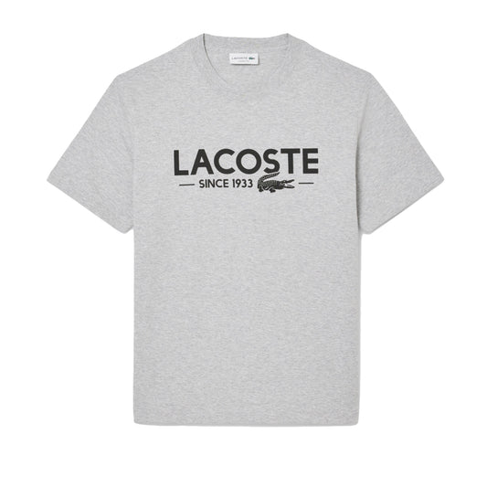 Men's Lacoste Printed Cotton T-Shirt - Grey Chine