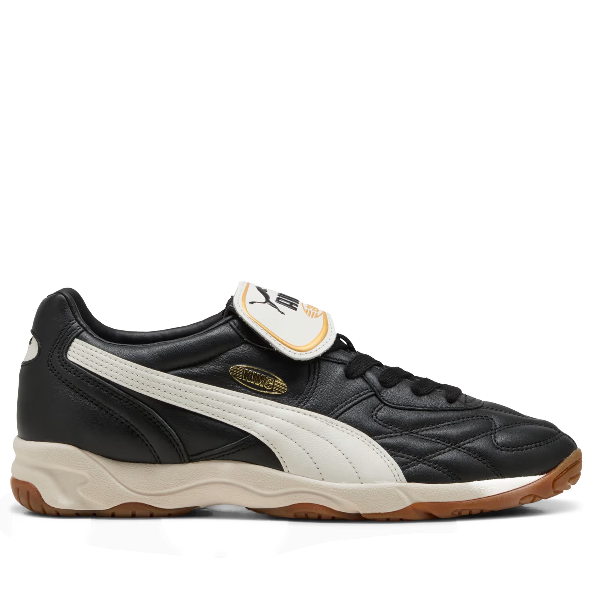 国内配送 PUMA KING INDOOR BLACK/WARM WHITE Men's Puma King Indoor Sneakers - Black/Warm White – Cool