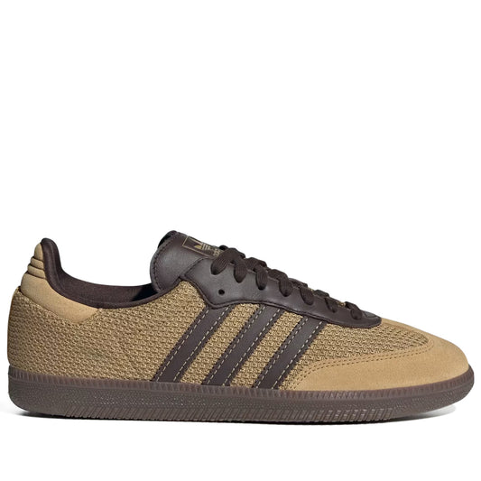 Men's Adidas Samba OG Shoes - Golden Beige/Dark Brown/Gum