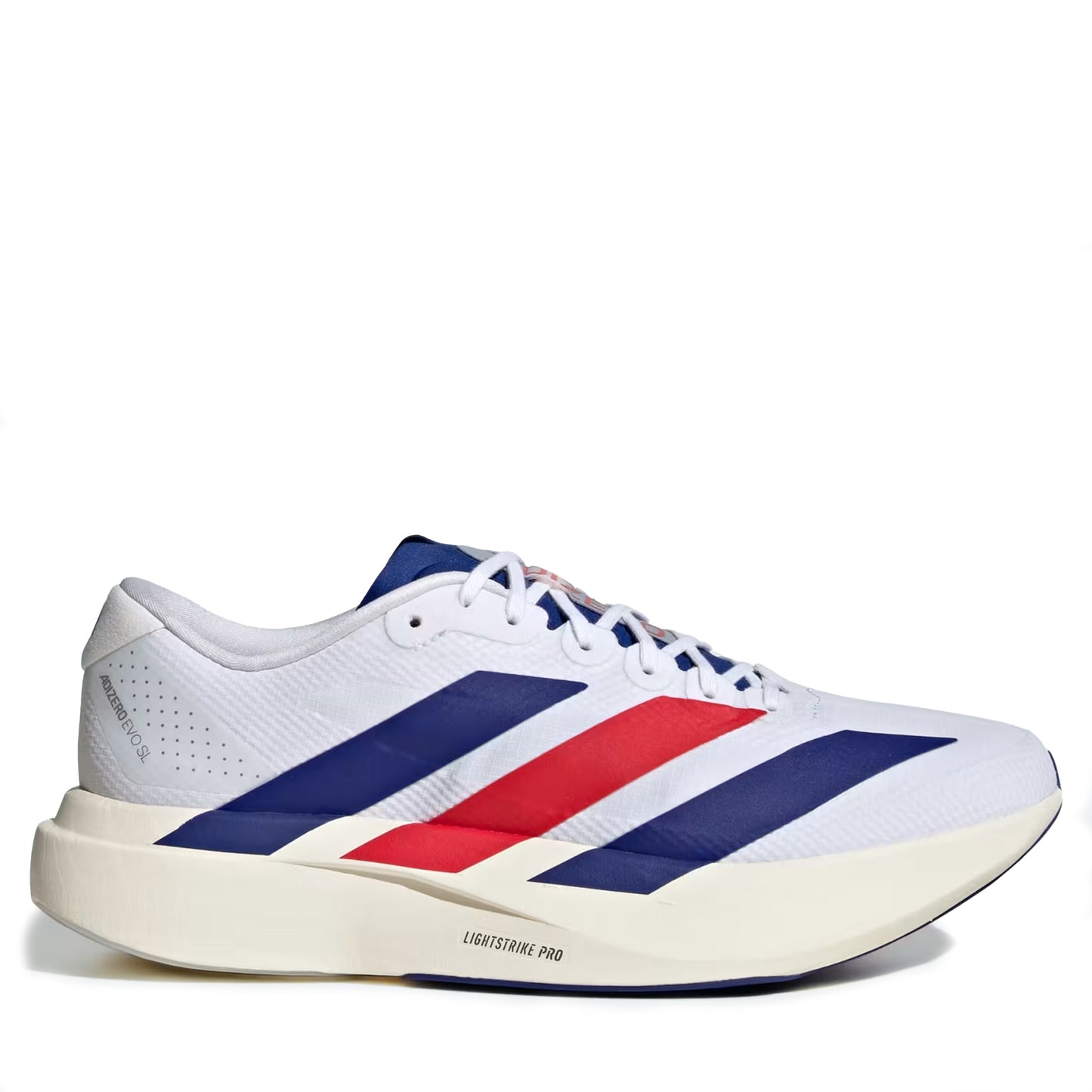Men's Adidas Adizero Evo SL Woven - Cloud White/Mystery Ink/Pure Ruby Cloud White Mystery Ink Pure Ruby