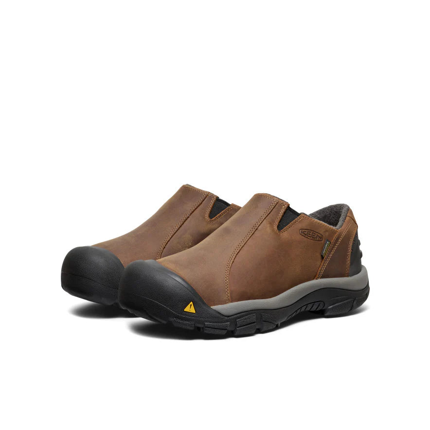Men's Keen Brixen Low Slip On - Slate Black/Madder Brown