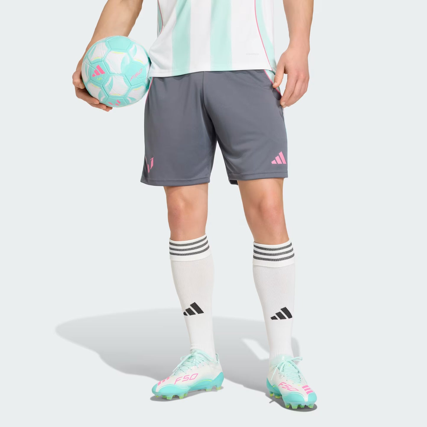 Adidas Messi Shorts - Aurora Onix / Semi Flash Aqua