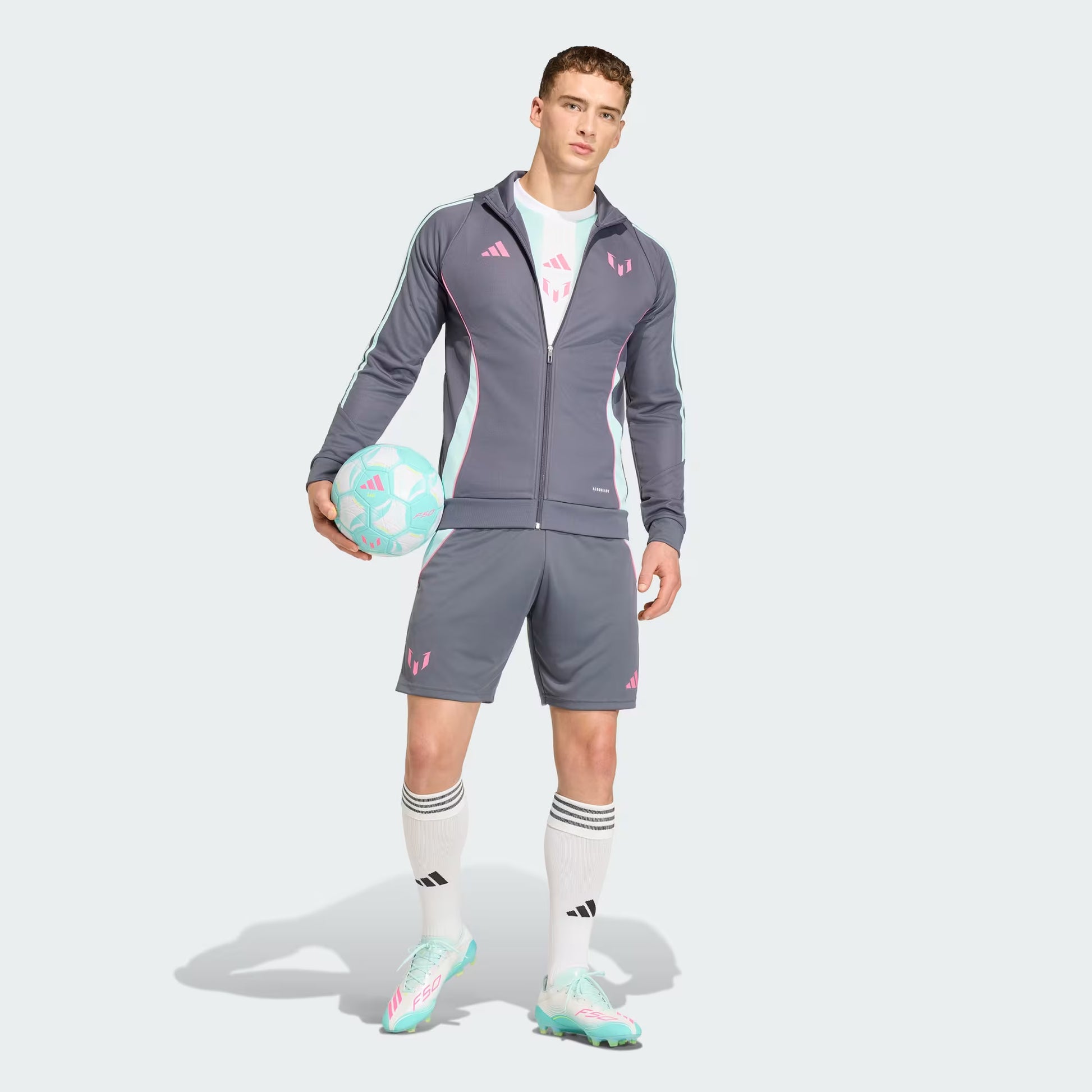 Adidas Messi Shorts - Aurora Onix / Semi Flash Aqua