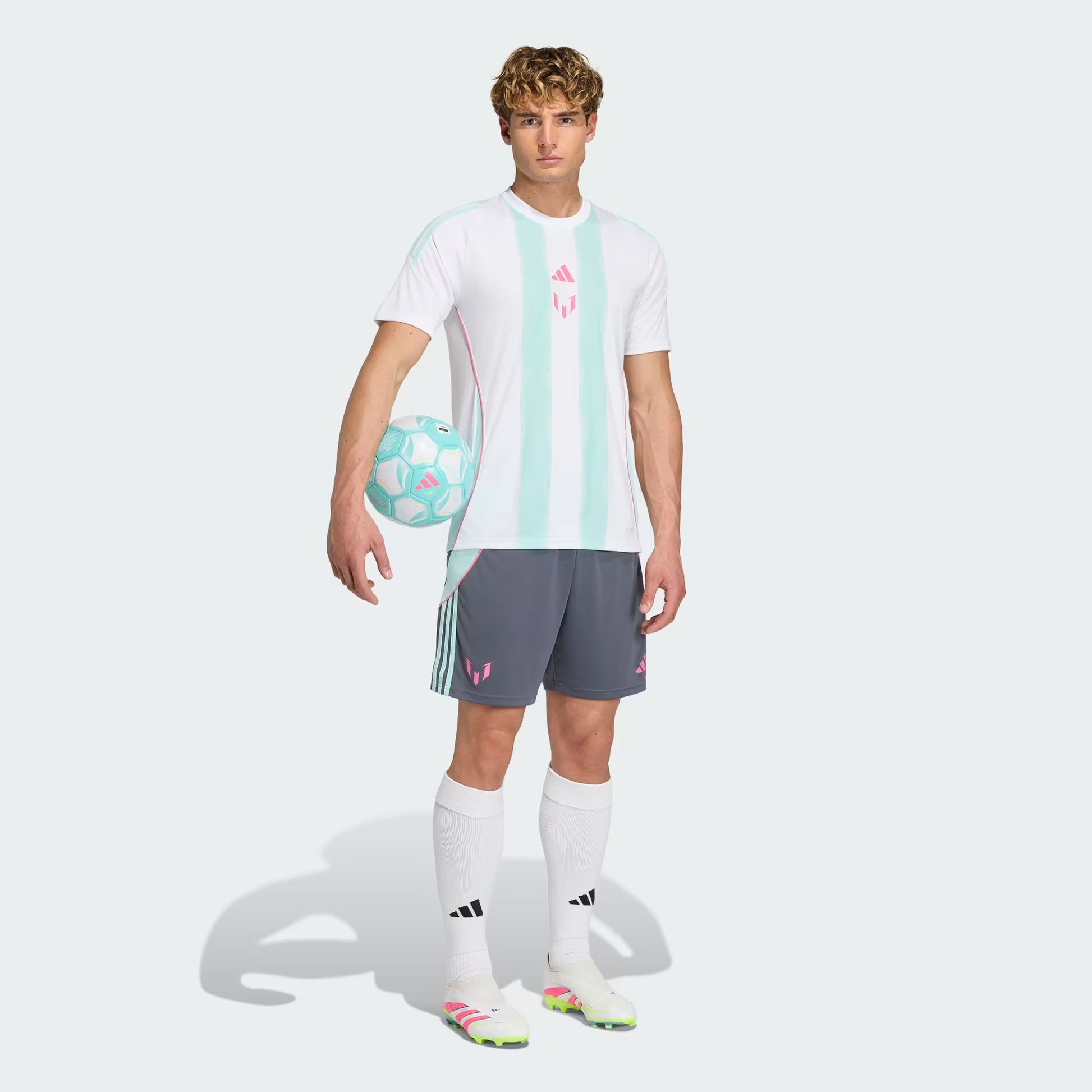 Adidas Messi Trainning Jersey - White / Semi Flash Aqua