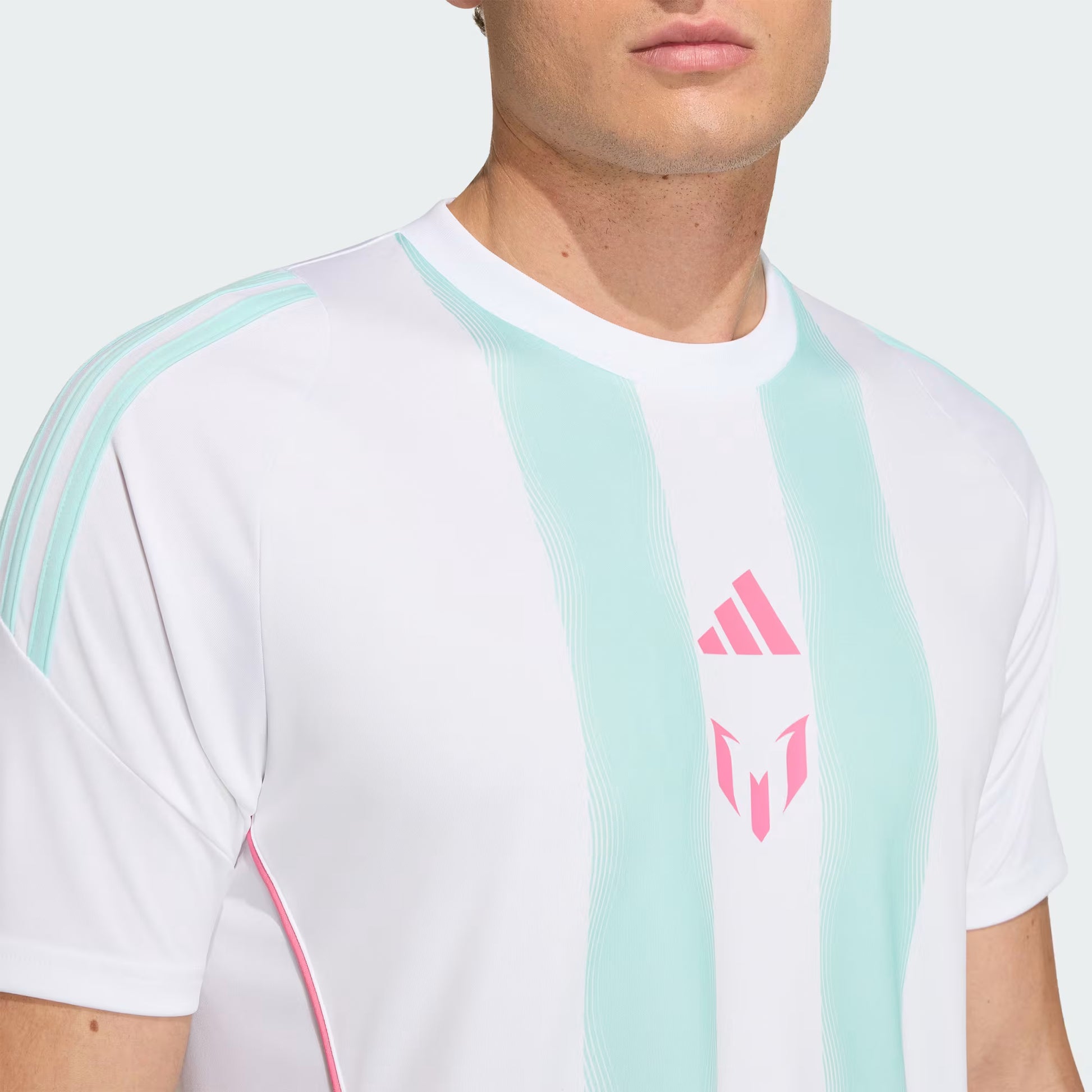 Adidas Messi Trainning Jersey - White / Semi Flash Aqua