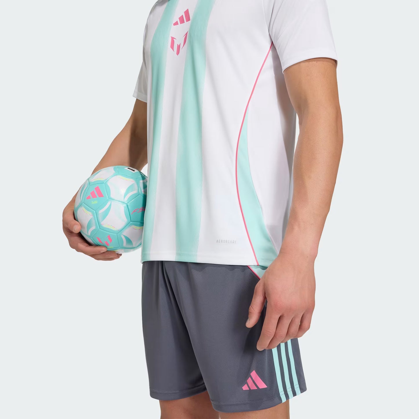 Adidas Messi Trainning Jersey - White / Semi Flash Aqua