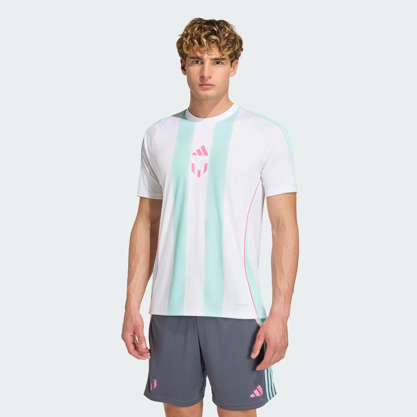 Adidas Messi Trainning Jersey - White / Semi Flash Aqua