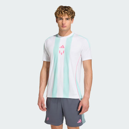 Adidas Messi Trainning Jersey - White / Semi Flash Aqua