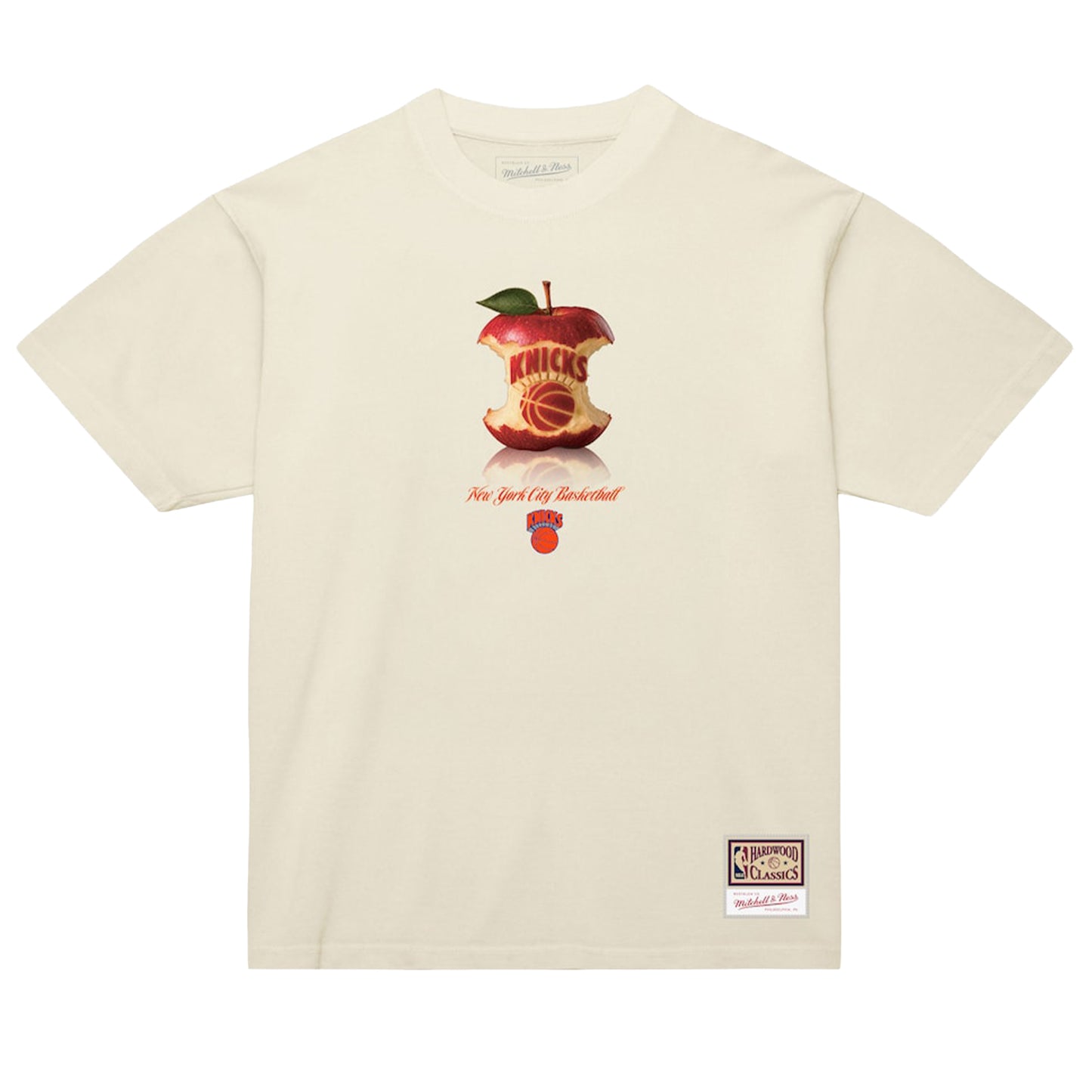 Mitchell & Ness New York Knicks Court Apple T-Shirt - Cream
