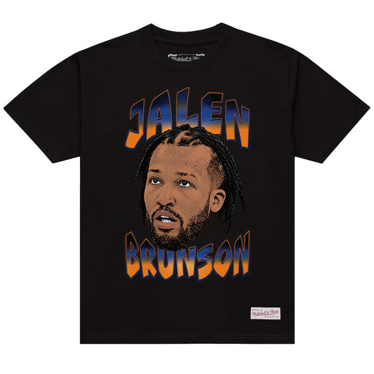 Mitchell & Ness New York Knicks Big Face Player Jalen Brunson T-Shirt - Black