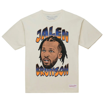 Mitchell & Ness New York Knicks Big Face Player Jalen Brunson T-Shirt - Cream