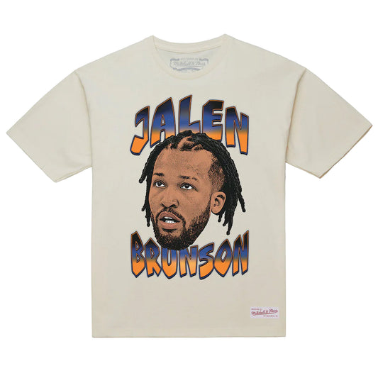 Mitchell & Ness New York Knicks Big Face Player Jalen Brunson T-Shirt - Cream Cream