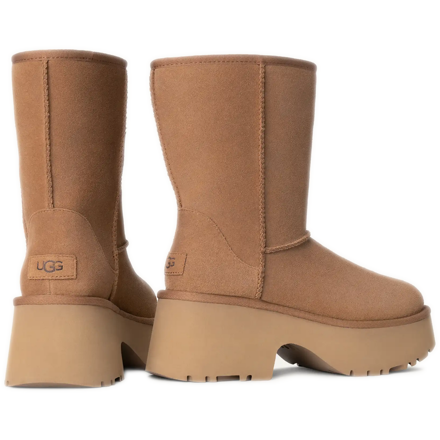 Women's Ugg Classic Short New Heights - Chestnut Heel Side