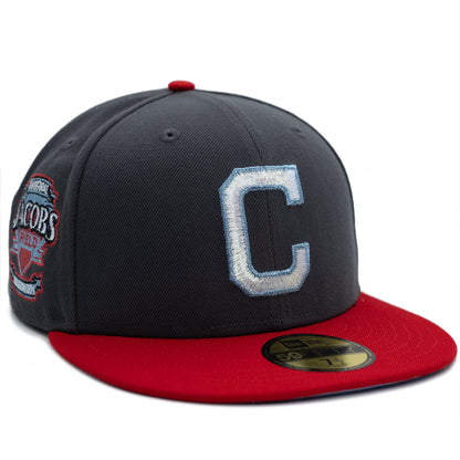 New Era Cleveland Indians 59FIFTY Fitted Hat Graphite Scarlet