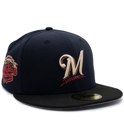 New Era Milwaukee Brewers 59FIFTY Fitted Hat Navy Black