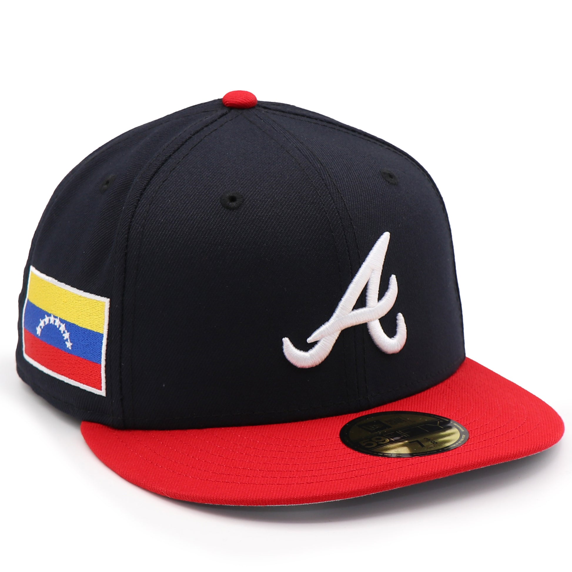New Era 59Fifty Atlanta Braves "Venezuela Flag" Patch Hat - Navy/Scarlet Navy Scarlet