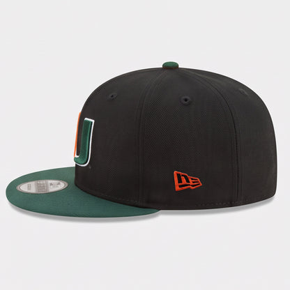 New Era 9FIFTY Miami Hurricanes Snapback Hat - Black/Dark Green