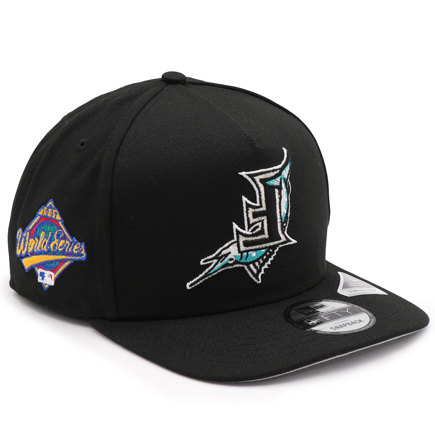 New Era 9Fifty AF Curve FlipMode 2.0 Florida Marlins Hat - Black Black OSFM