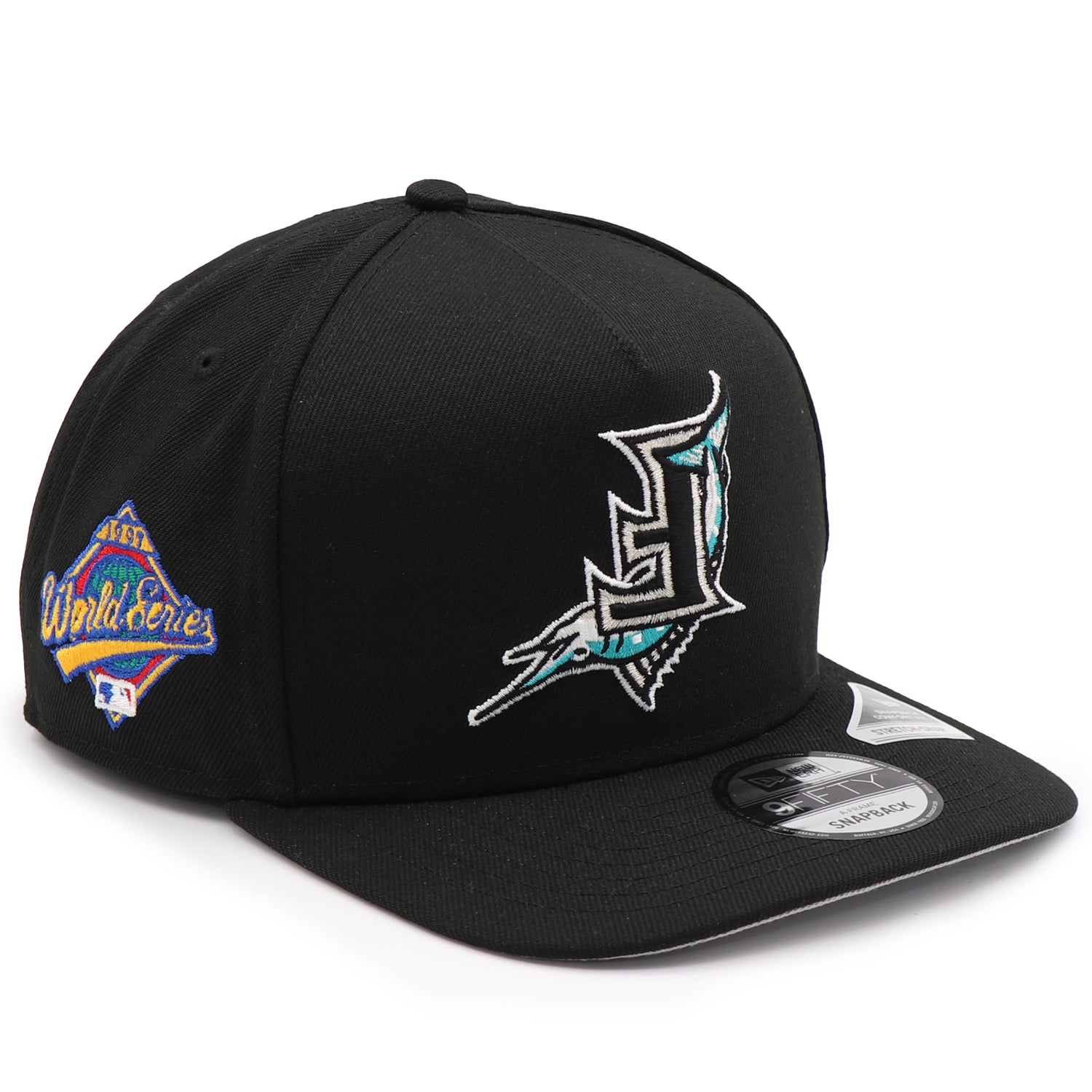New Era 9Fifty AF Curve FlipMode 2.0 Florida Marlins Hat - Black Black OSFM