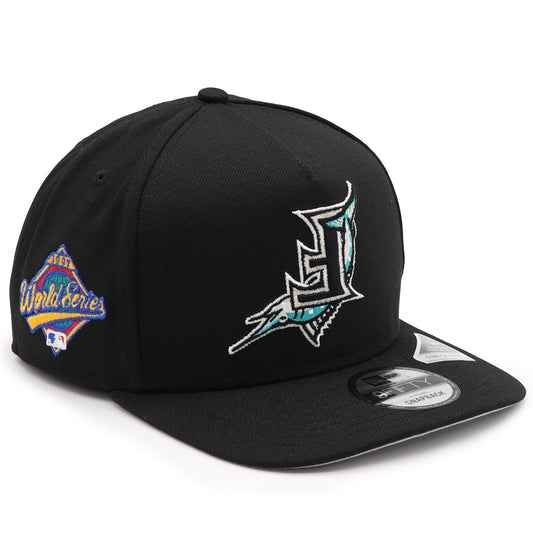 New Era 9Fifty AF Curve FlipMode 2.0 Florida Marlins Hat - Black Black OSFM