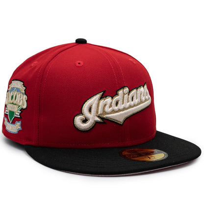 New Era Cleveland Indians 59FIFTY Fitted Hat Scarlet Pink