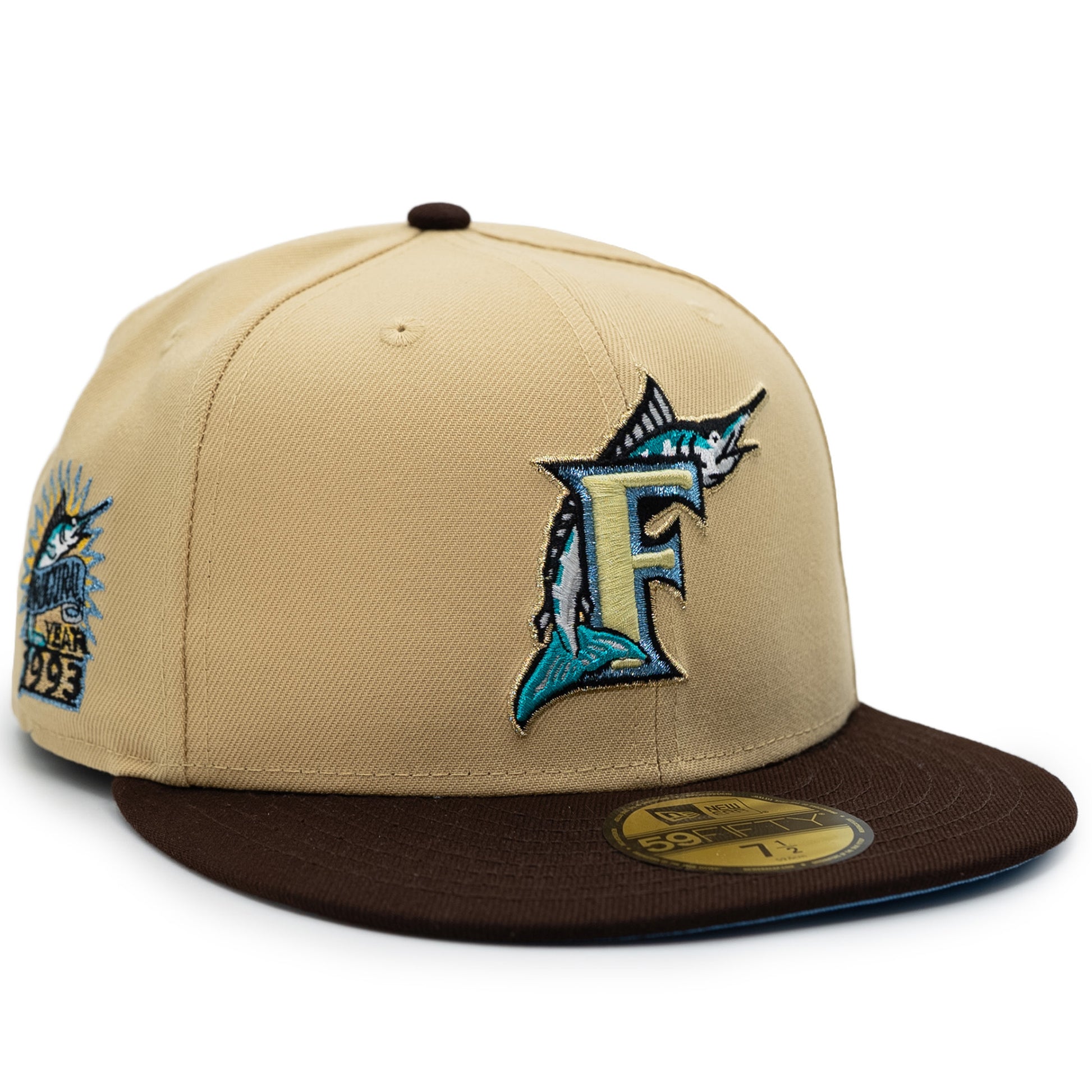 New Era Florida Marlins 59FIFTY Fitted Hat Beige Brown