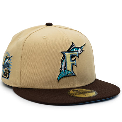 New Era Florida Marlins 59FIFTY Fitted Hat Beige Brown