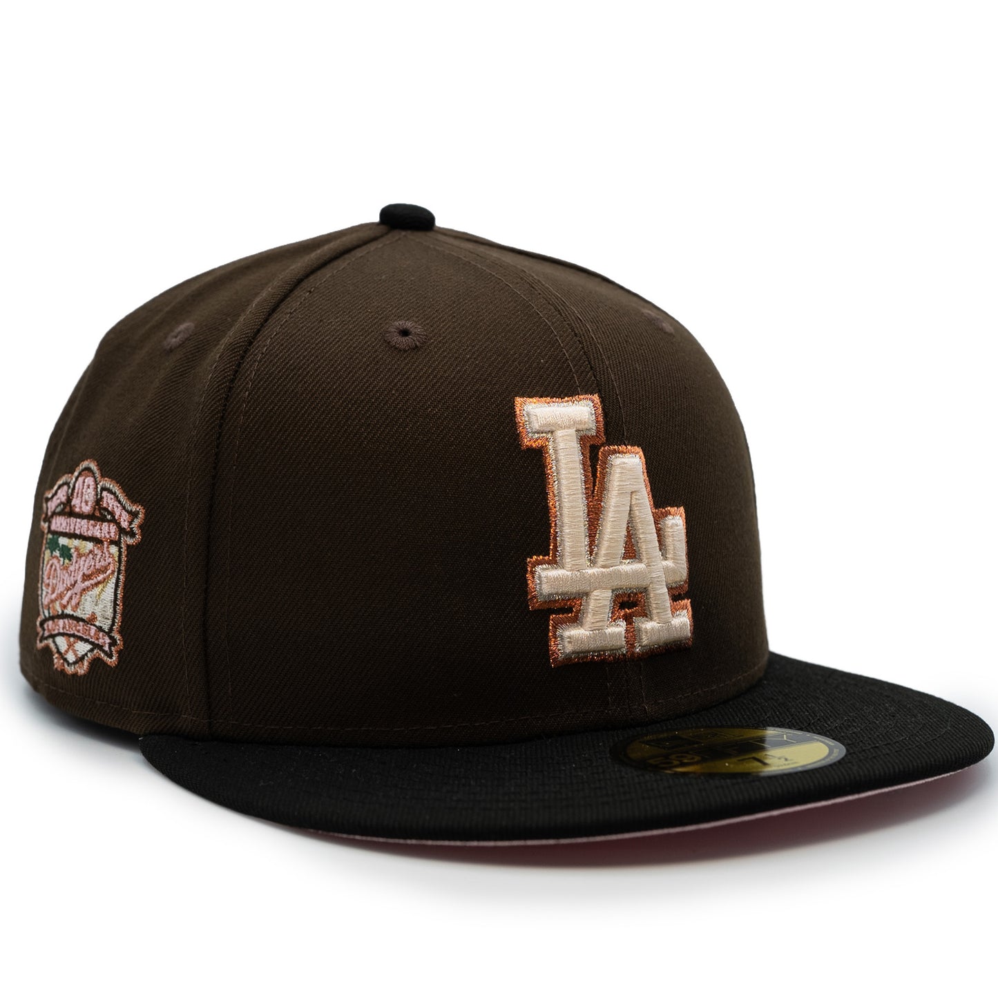New Era Los angeles Dodgers 59FIFTY Fitted Hat Walnut Pink