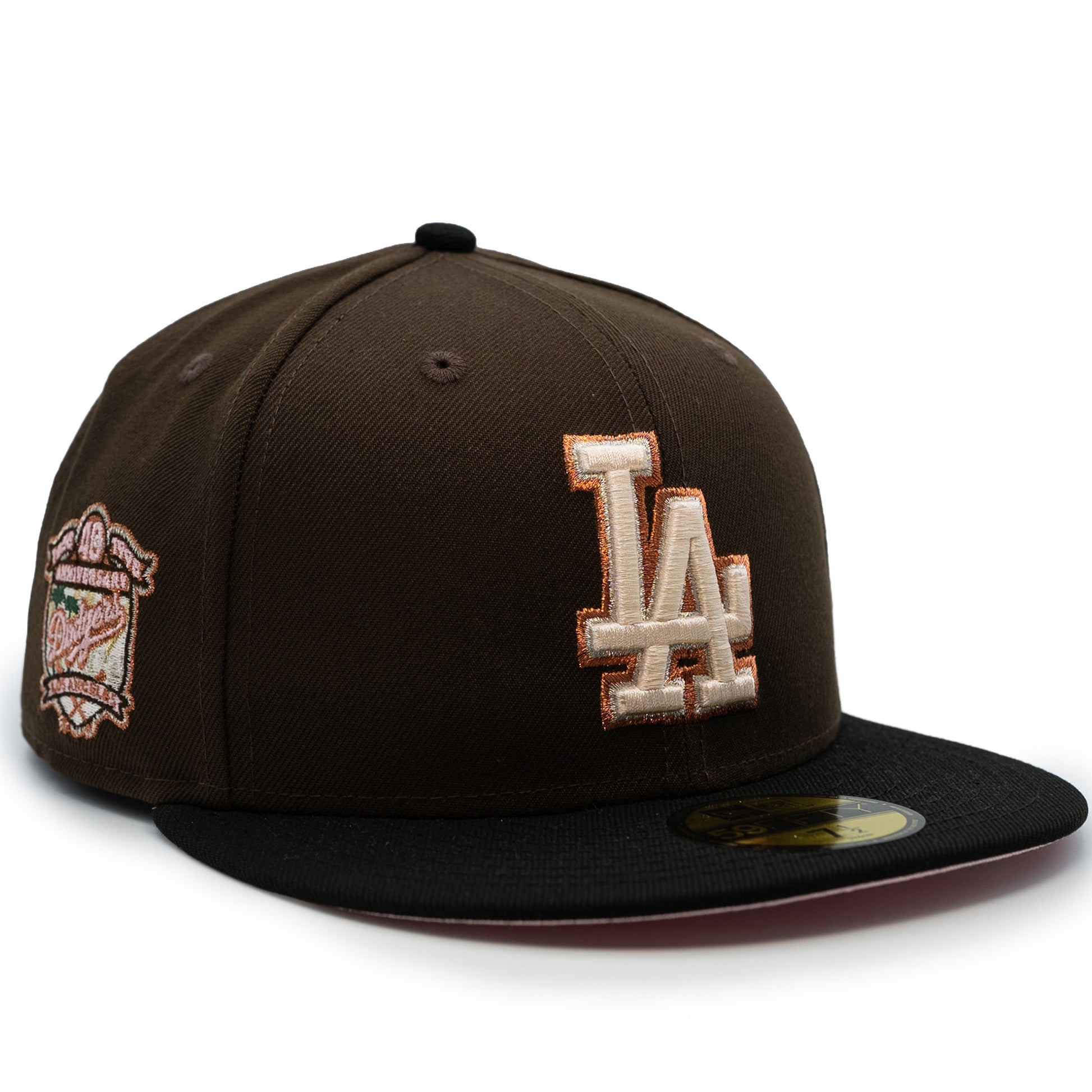 New Era Los angeles Dodgers 59FIFTY Fitted Hat Walnut Pink