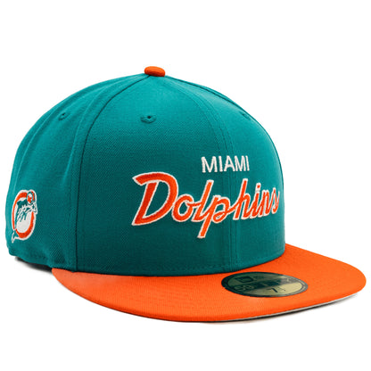 New Era Miami Dolphins 59FIFTY Fitted Hat Aqua Orange