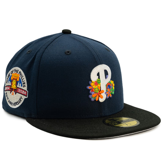 New Era Philadelphia Phillies 59FIFTY Fitted Hat Ocean Blue Black