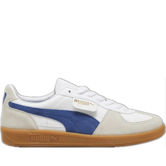 Men's Puma Palermo Leather Shoes - White/Vapor Grey/Clyde Royal