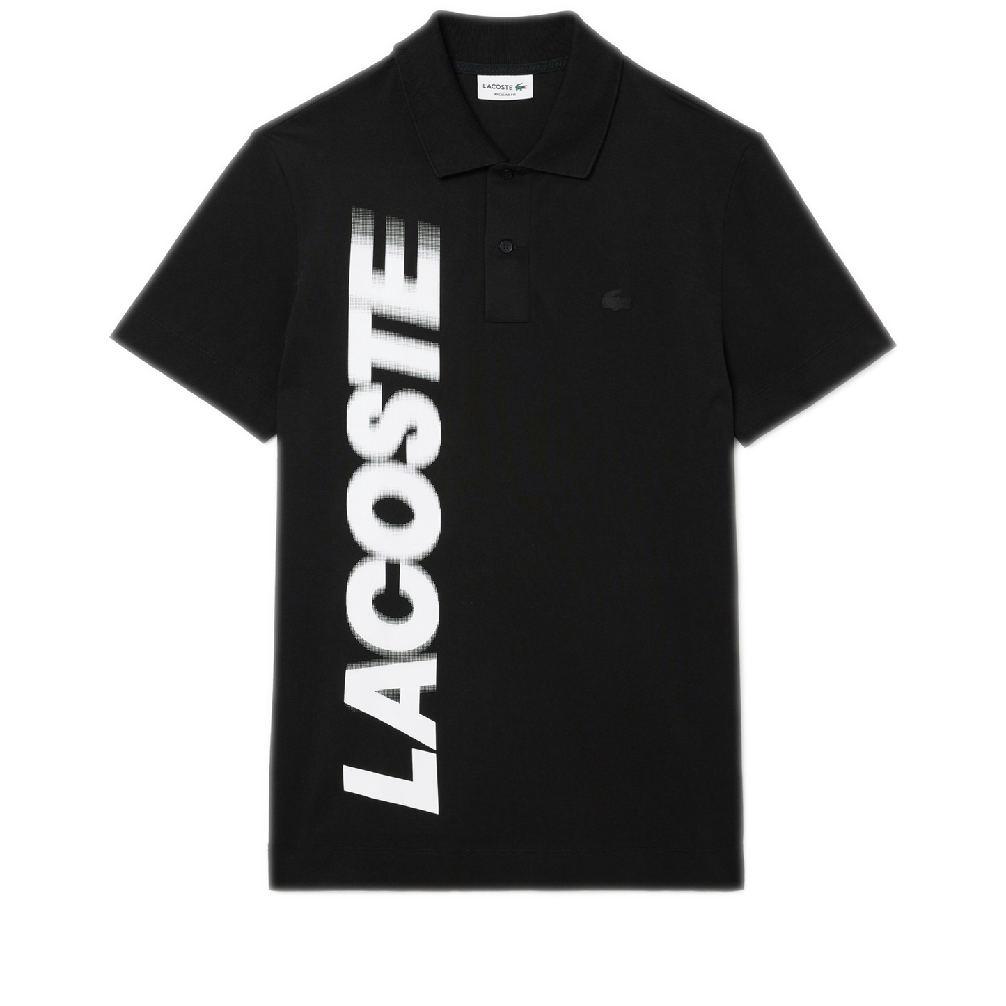 Men's Lacoste Regular Fit Movement Printed Polo - Black