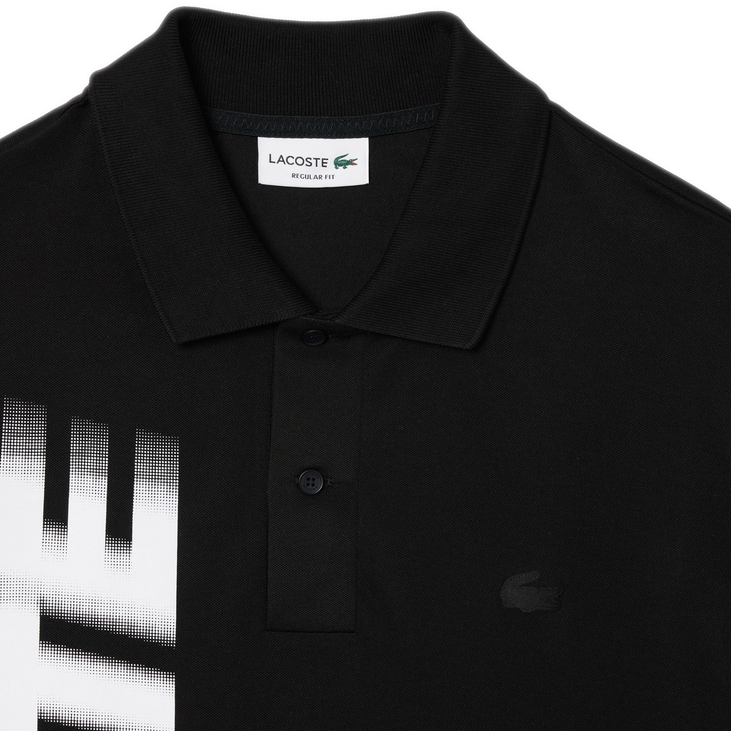 Men's Lacoste Regular Fit Movement Printed Polo - Black