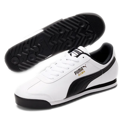 Men's Puma Roma Basic Shoes - White/Black
