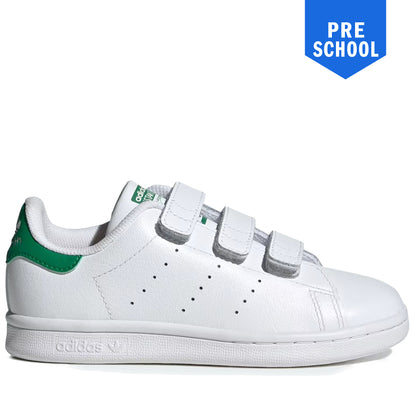 Pre School's Adidas Stan Smith Shoes Comfort Closure - White/Green