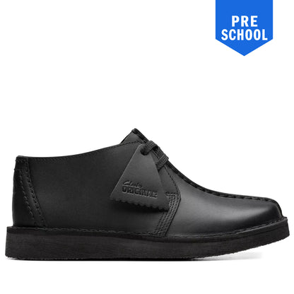 Pre School Clarks Desert Trek Older - Black Leather Black