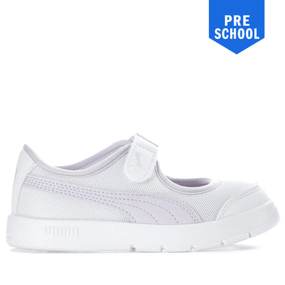 Pre School Puma Courtflex v3 Lina V - White/Lilac Frost White Lilac Frost