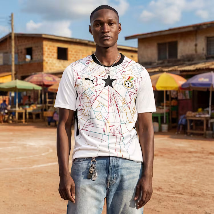 Puma Ghana Home Soccer Jersey - Puma White/Puma Black