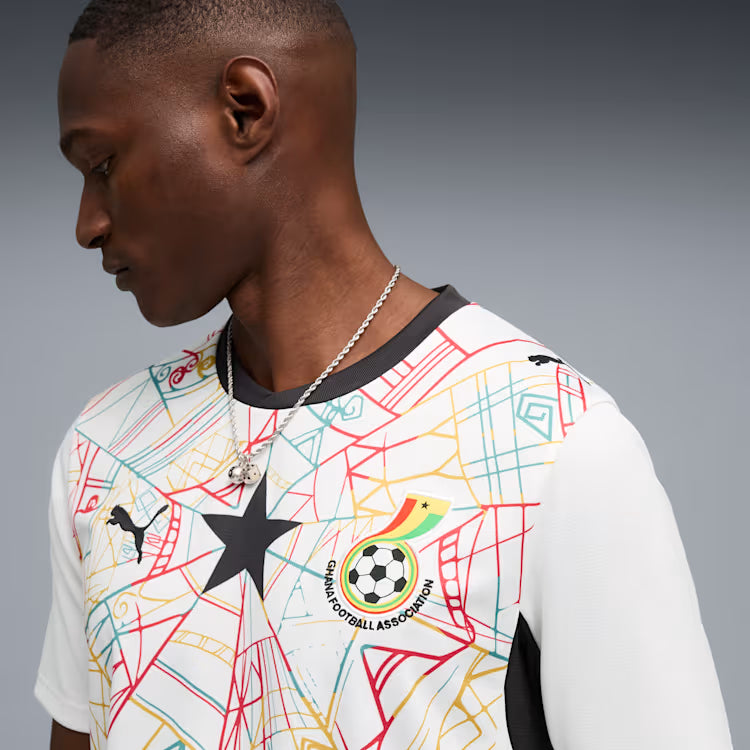 Puma Ghana Home Soccer Jersey - Puma White/Puma Black