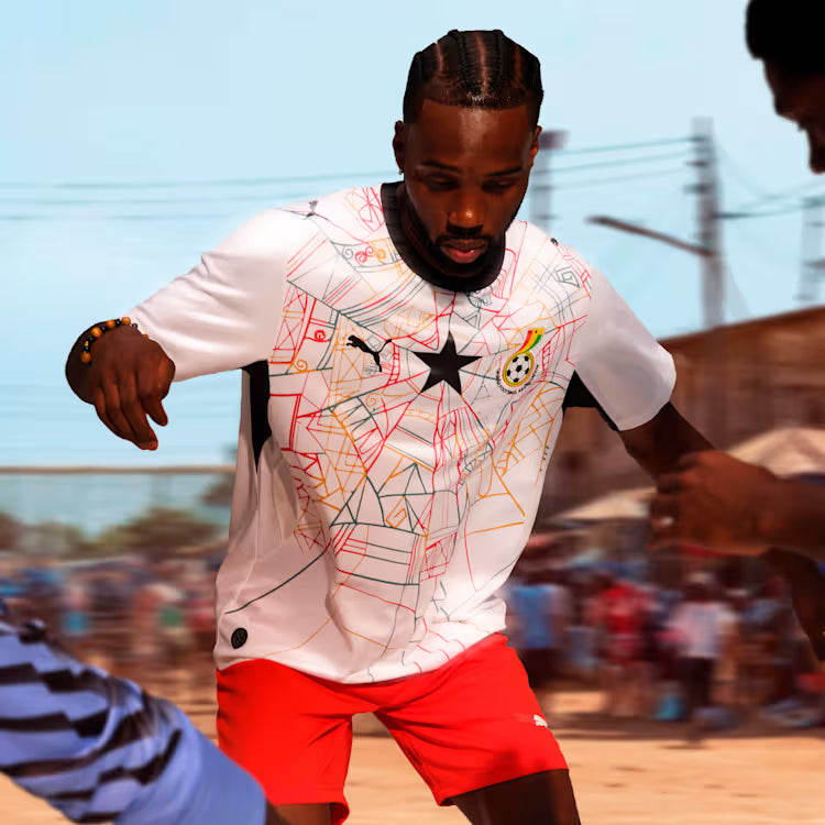 Puma Ghana Home Soccer Jersey - Puma White/Puma Black