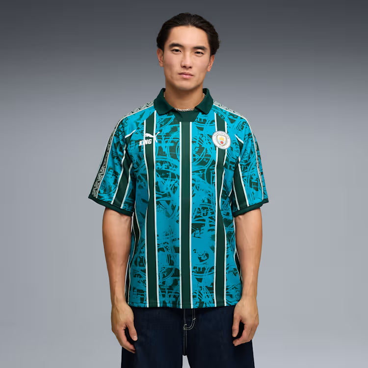 Puma Manchester City KING Retro Soccer Jersey - Tropical Blue / Deep Navy