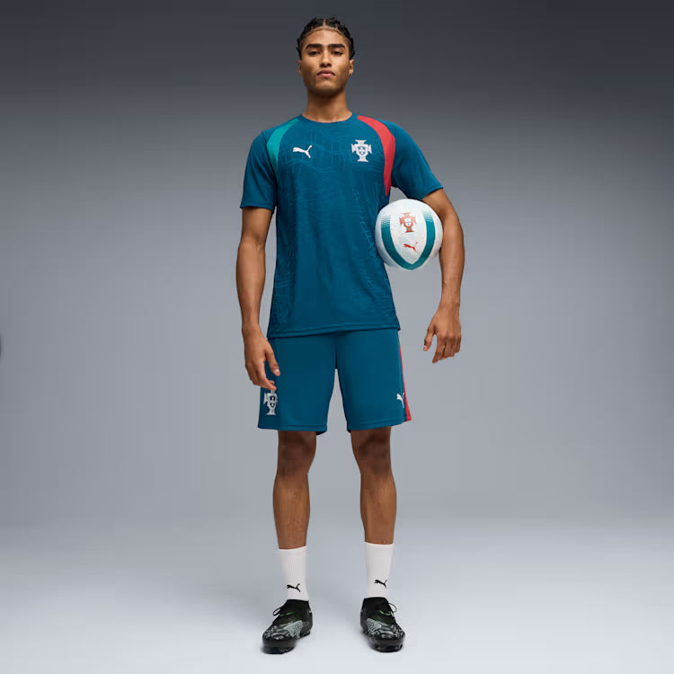 Puma Portugal Slim Soccer Training Shorts - Ocean Tropic / Silver Mist