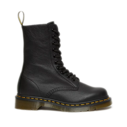 Women's Dr. Martens 1490 Virginia Leather Mid Calf Lace Up Boots - Black Virginia