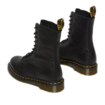 Women's Dr. Martens 1490 Virginia Leather Mid Calf Lace Up Boots - Black Virginia